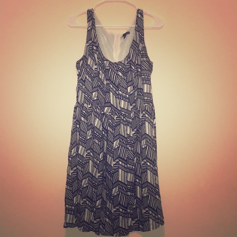 Gap Dress with Black and White Geometric Pattern